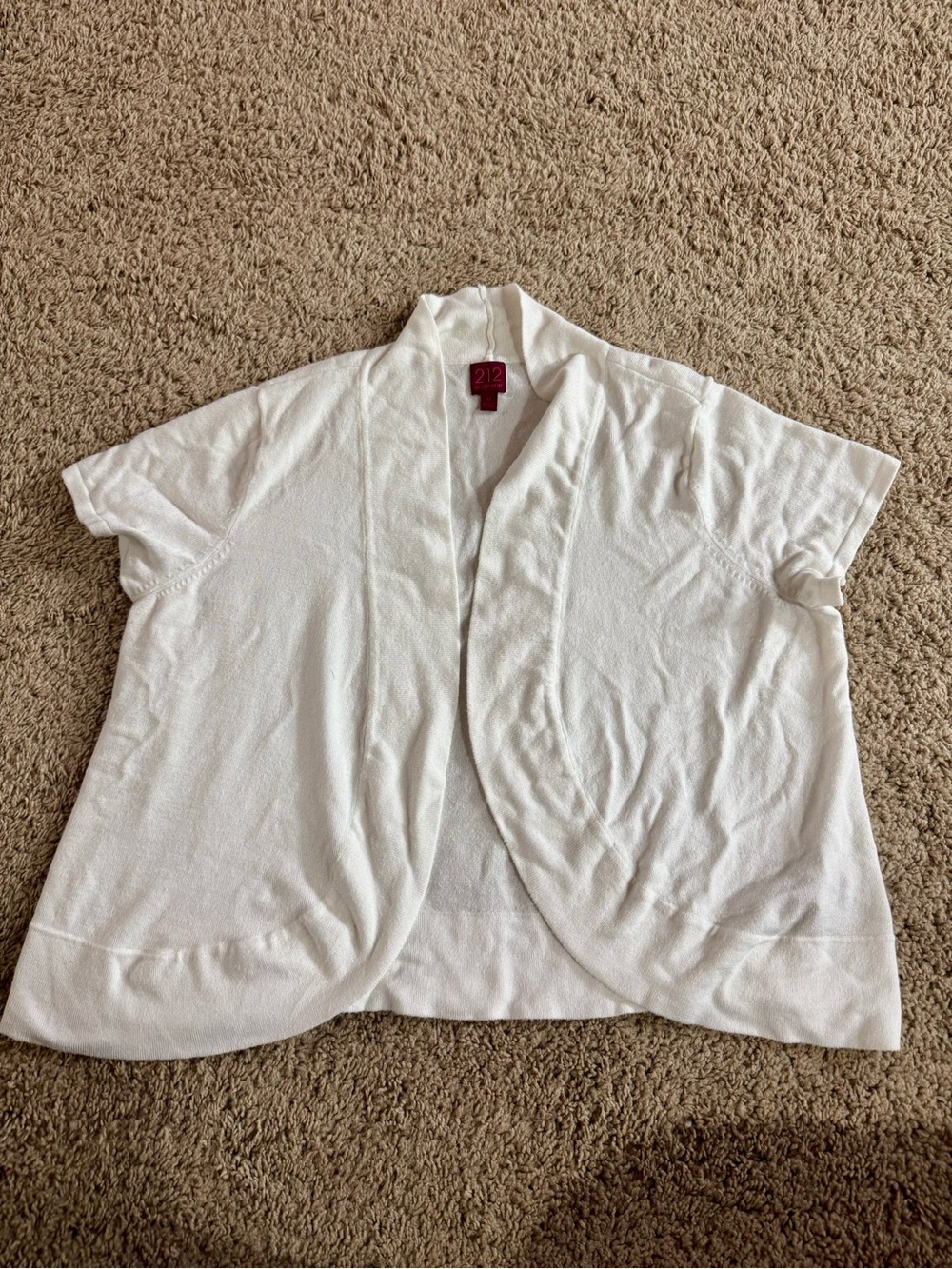 212 Collection White Knit Open Cardigan